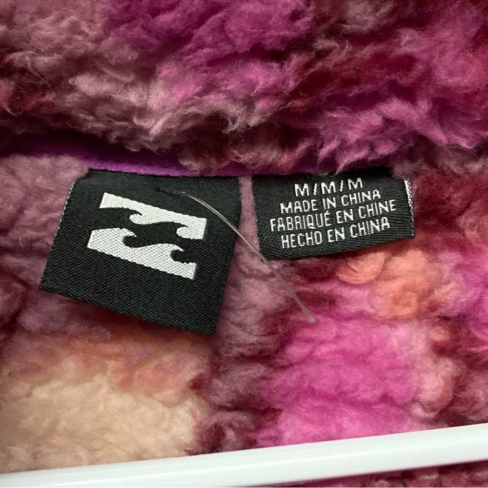 New Billabong Fuzzy Multicolor Zip-Up Jacket, size Medium - Picture 3 of 5